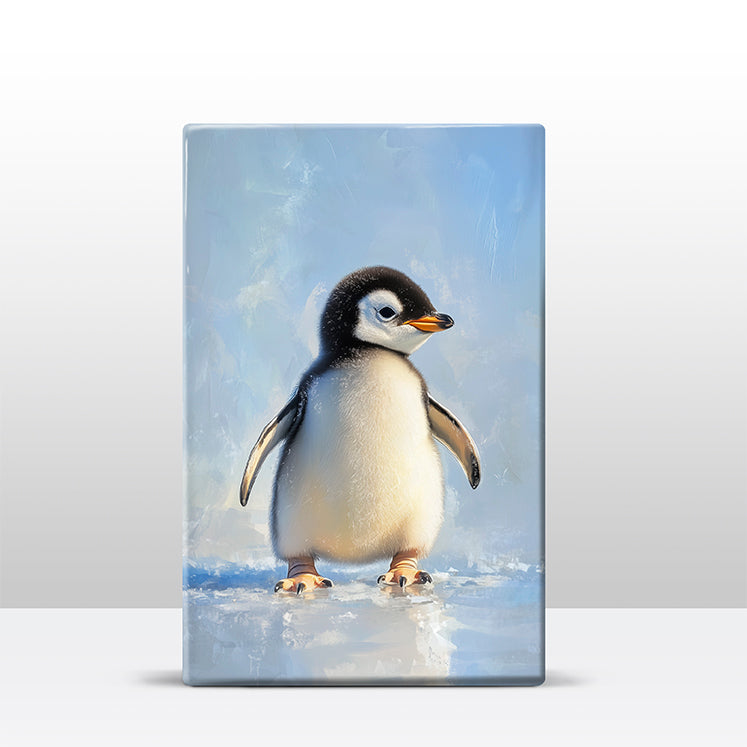 Artchoices exclusive: 113. Cute baby pinguïn op houten paneel(tje) klein