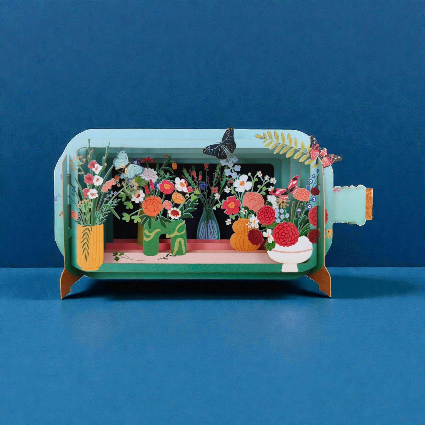 Pop-up wenskaart: Vlinders & bloemen