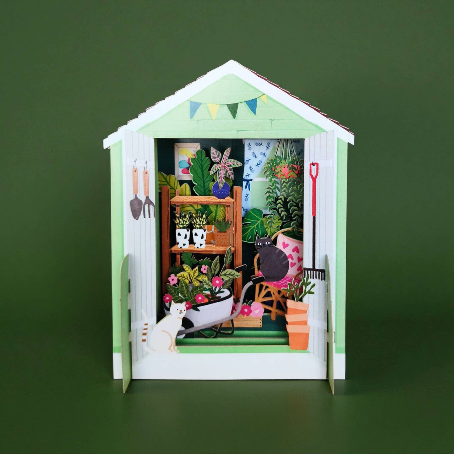 Miniatuurwereld pop-up kaart - Tuinhuisje