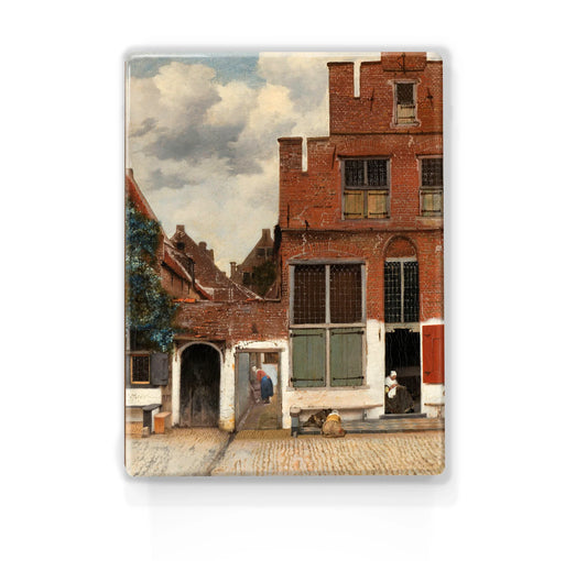 019. Het straatje - Johannes Vermeer op houten paneel(tje) klein