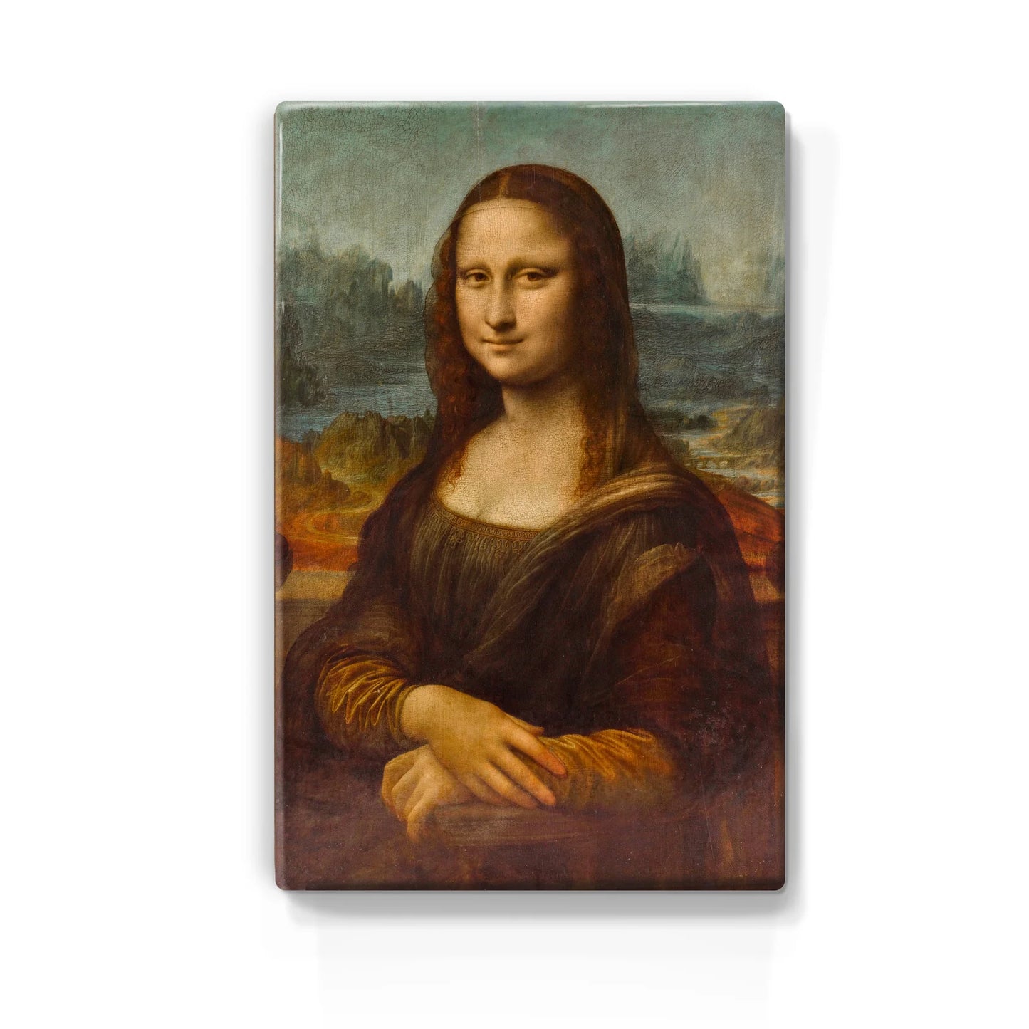 029. Portret mona lisa - Leonardo da Vinci op houten paneel(tje) groot