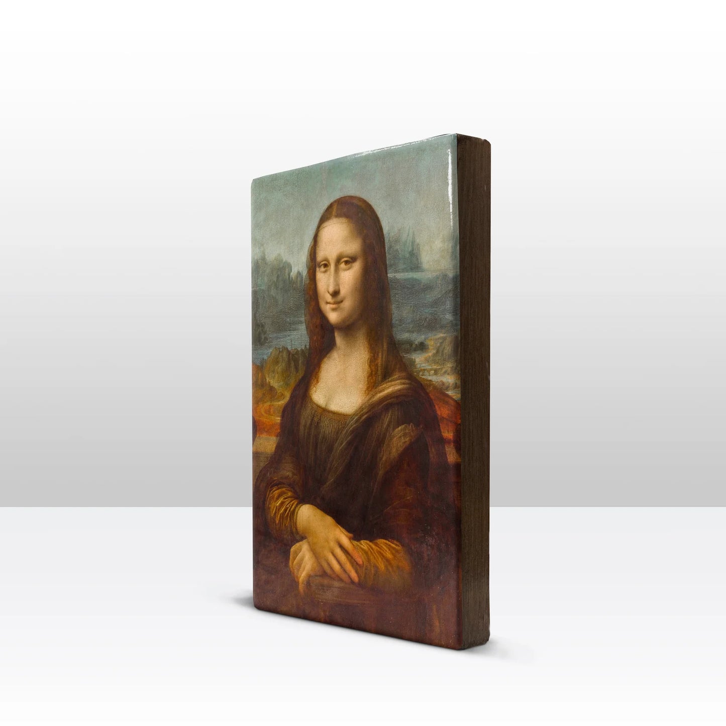029. Portret mona lisa - Leonardo da Vinci op houten paneel(tje) groot