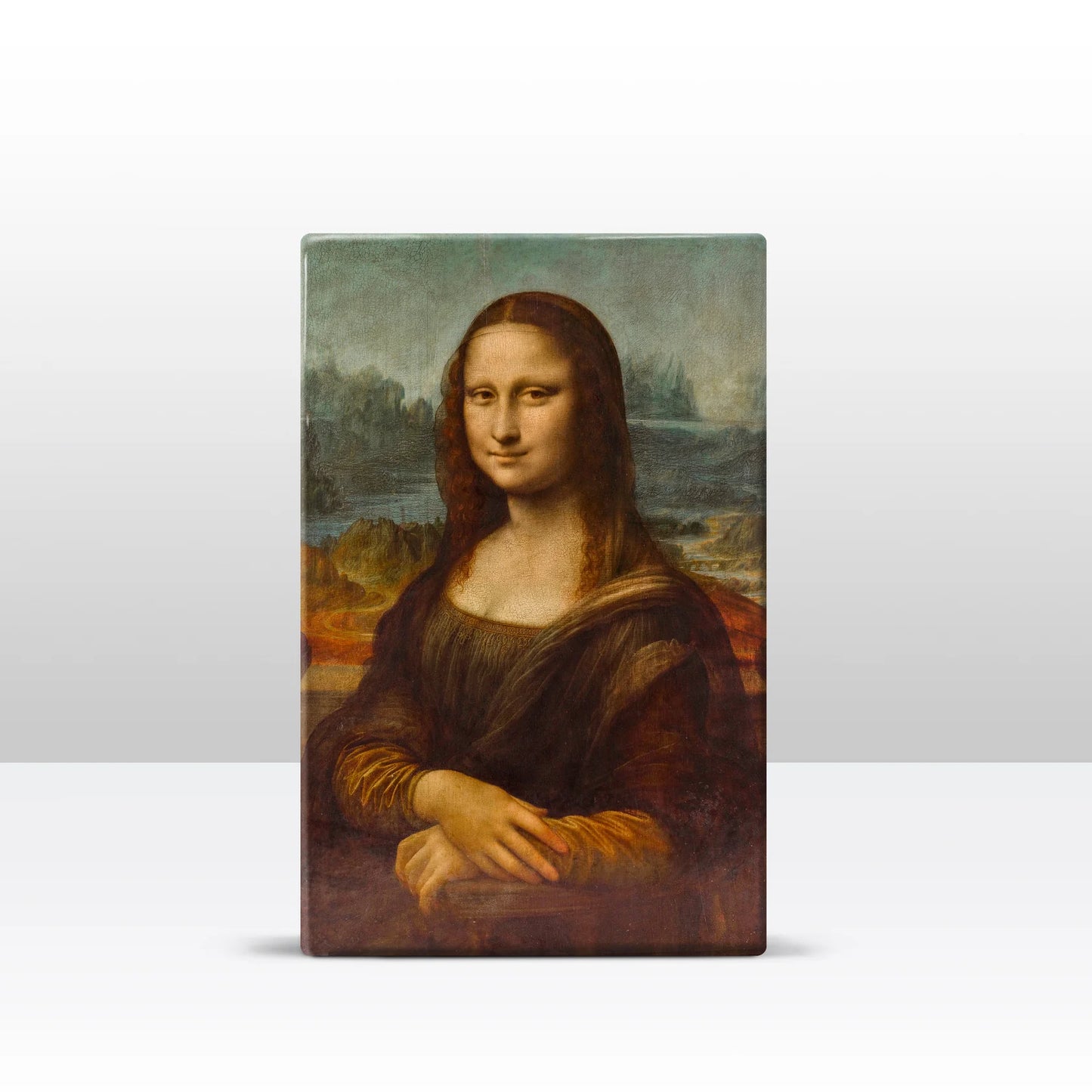 029. Portret mona lisa - Leonardo da Vinci op houten paneel(tje) groot