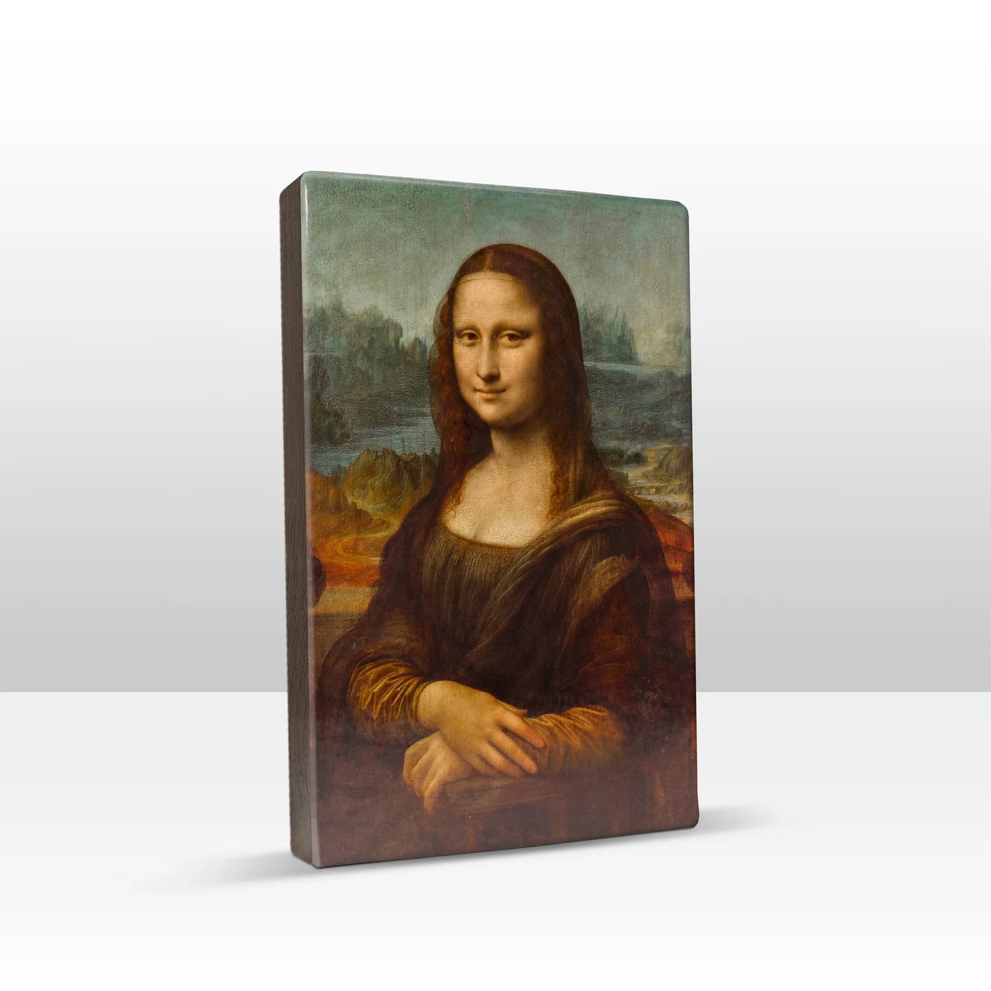 029. Portret mona lisa - Leonardo da Vinci op houten paneel(tje) groot