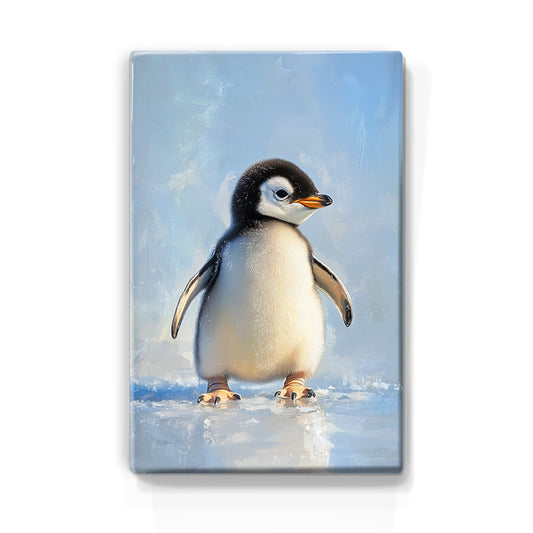 Artchoices exclusive: 113. Cute baby pinguïn op houten paneel(tje) klein