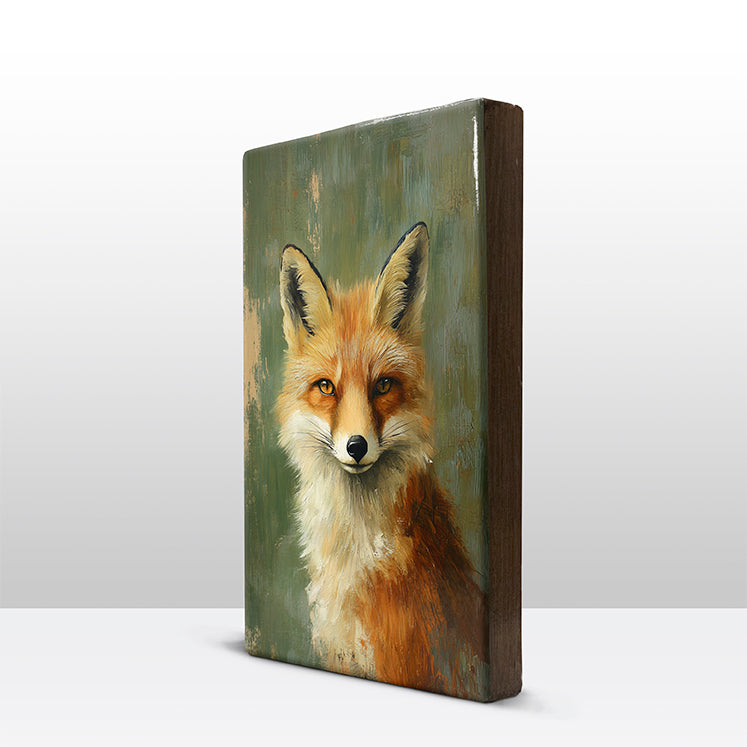 Artchoices exclusive: 138. Schattige vos close-up 2 op houten paneel(tje) klein