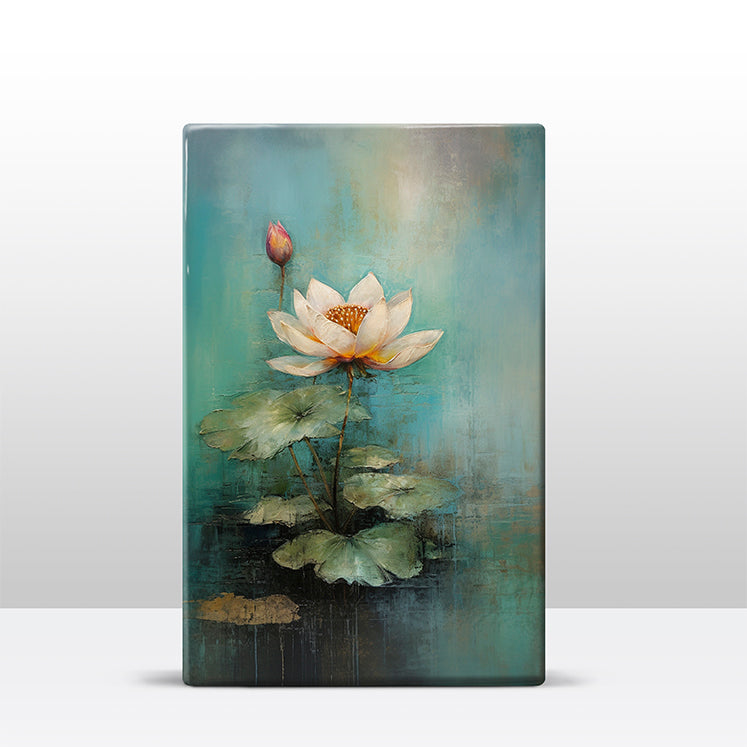 Artchoices exclusive: 148. Lotus in het water 2 op houten paneel(tje) groot