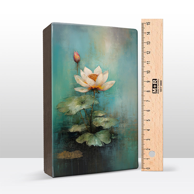 Artchoices exclusive: 148. Lotus in het water 2 op houten paneel(tje) groot