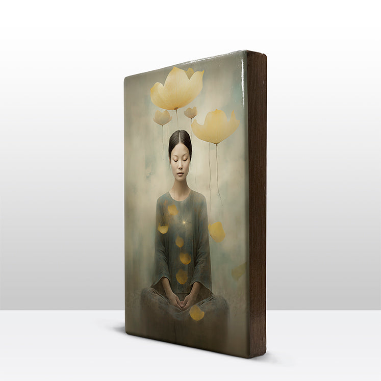 Artchoices exclusive: 178. Buddha op houten paneel(tje) groot