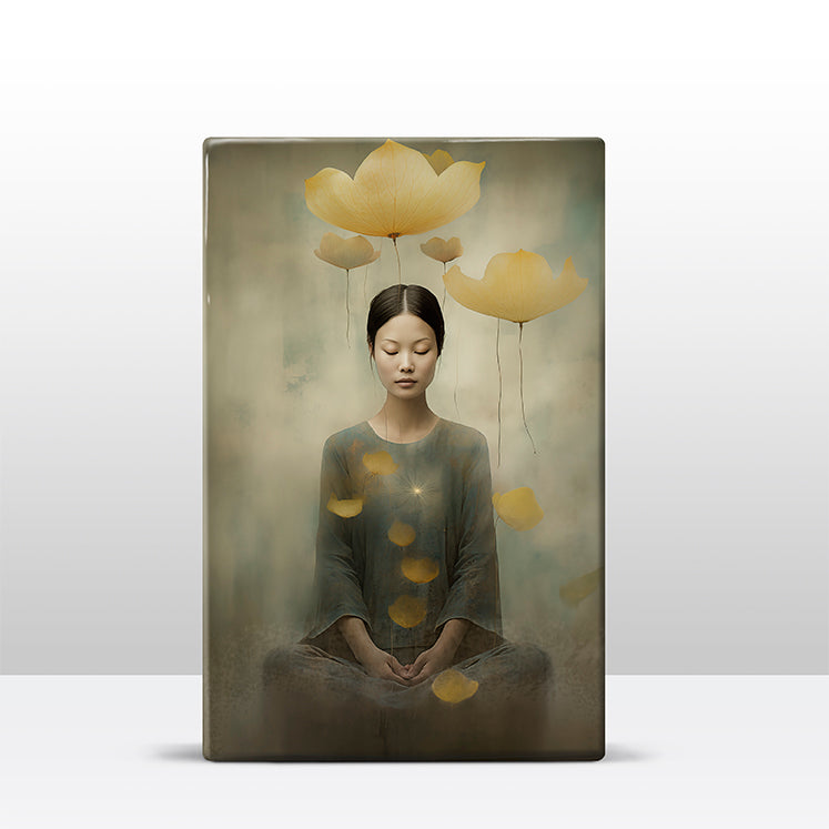 Artchoices exclusive: 178. Buddha op houten paneel(tje) groot