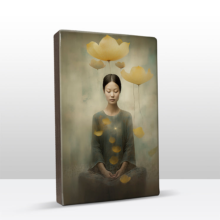 Artchoices exclusive: 178. Buddha op houten paneel(tje) groot