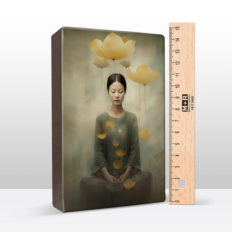 Artchoices exclusive: 178. Buddha op houten paneel(tje) groot