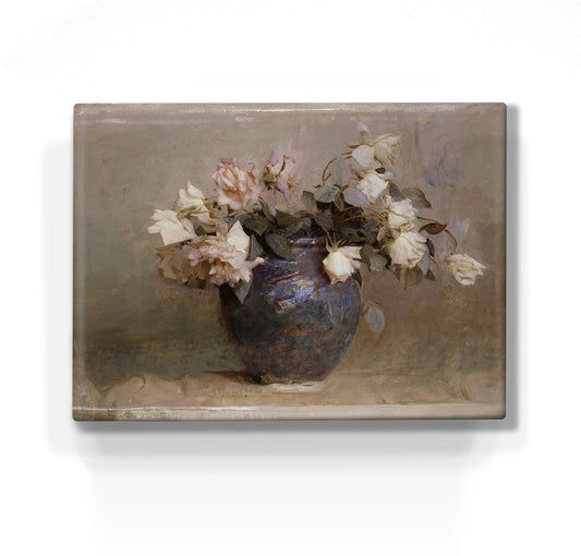 194. Stilleven met rozen - Abbott Handerson Thayer op houten paneel(tje) klein