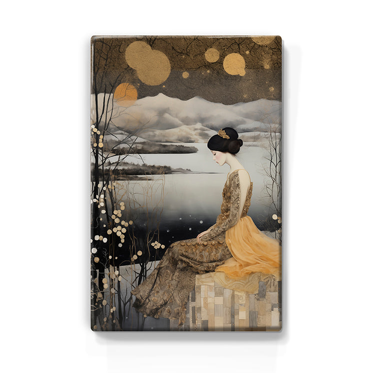 Artchoices exclusive: 207. Elegante dame in de avond op houten paneel(tje) groot