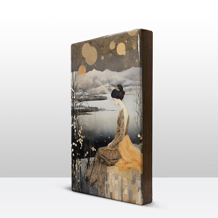 Artchoices exclusive: 207. Elegante dame in de avond op houten paneel(tje) groot