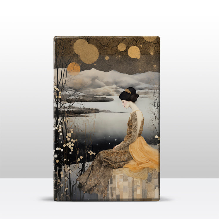 Artchoices exclusive: 207. Elegante dame in de avond op houten paneel(tje) groot