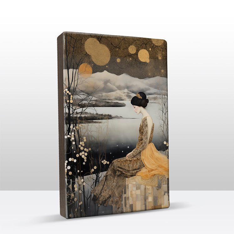 Artchoices exclusive: 207. Elegante dame in de avond op houten paneel(tje) groot