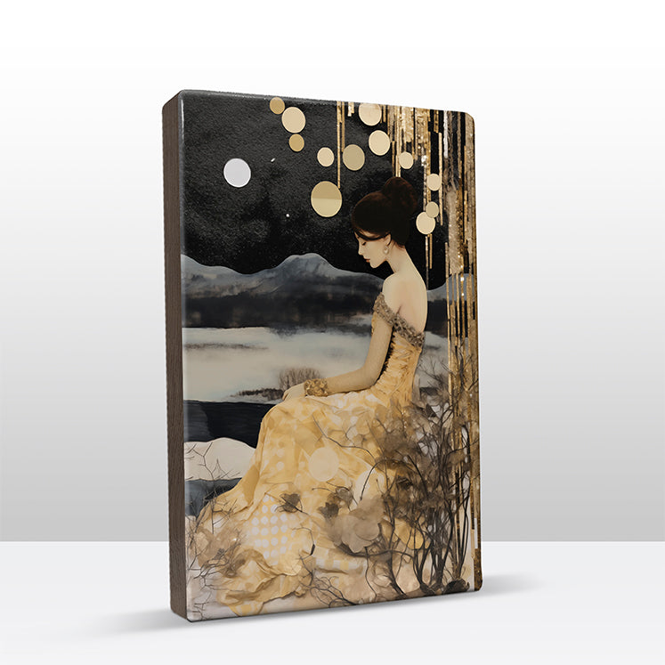 Artchoices exclusive: 208. Elegante dame in de avond op houten paneel(tje) groot