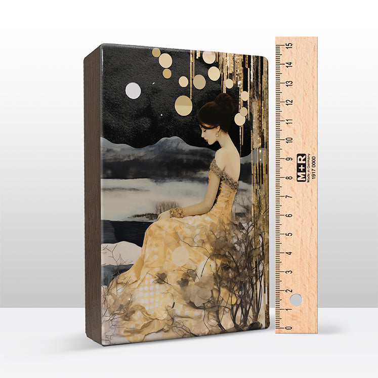 Artchoices exclusive: 208. Elegante dame in de avond op houten paneel(tje) groot
