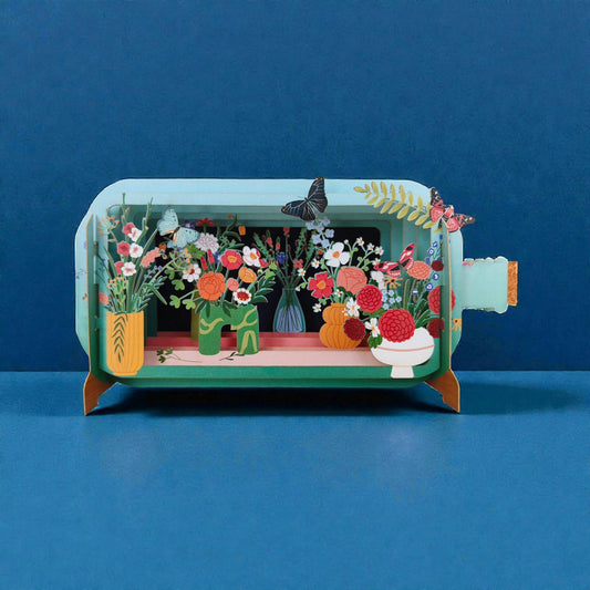 Pop-up wenskaart: Vlinders & bloemen