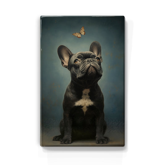 Artchoices exclusive: 85. Frans bulletje en vlinder op houten paneel(tje) klein