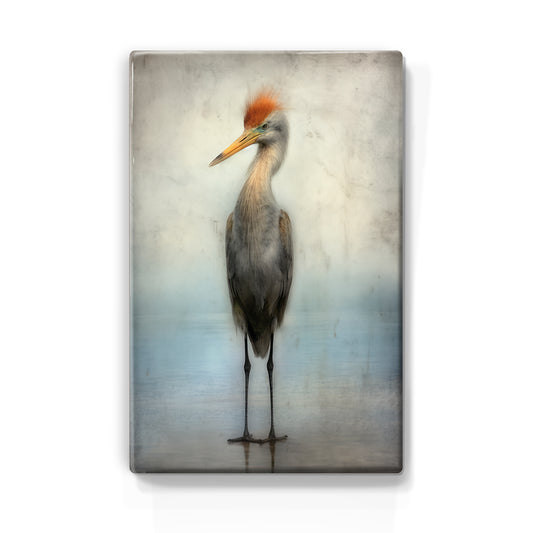 Artchoices exclusive: 004. Vogel op strand op houten paneel(tje) klein