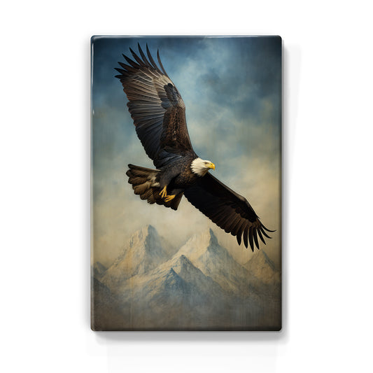 Artchoices exclusive: 010. Flying Eagle mountains op houten paneel(tje) klein