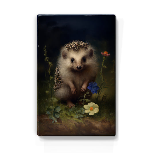 Artchoices exclusive: 031. Egeltje by night 2 op houten paneel(tje) klein