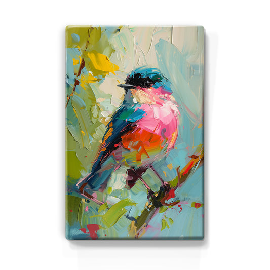 Artchoices exclusive: 051. Vogel in schilderstijl op houten paneel(tje) klein