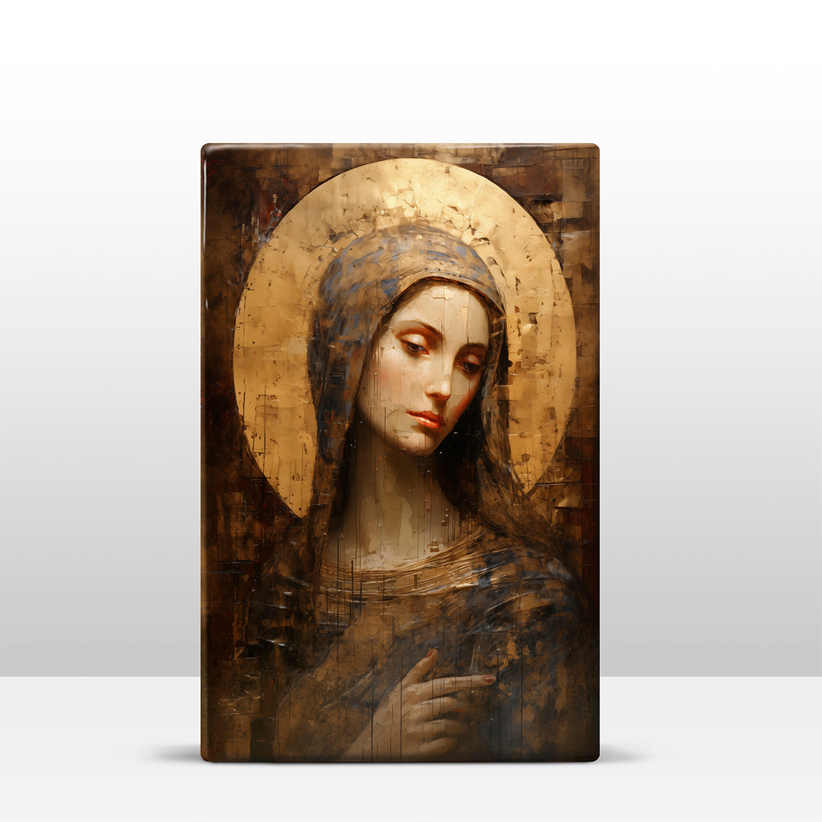 Artchoices exclusive: 057. Icon with gold mosaic beautifully op houten paneel(tje) klein