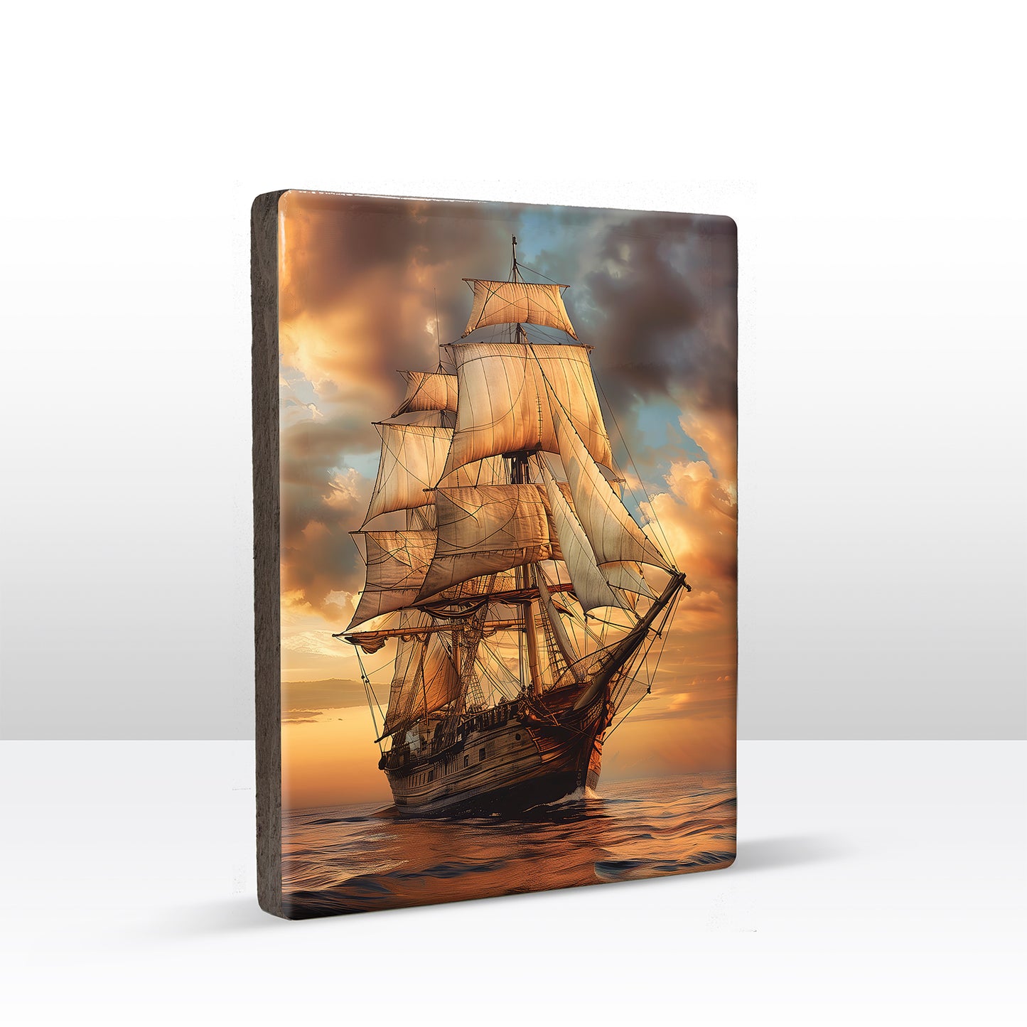 Artchoices exclusive: 067. Schip op houten paneel(tje) klein