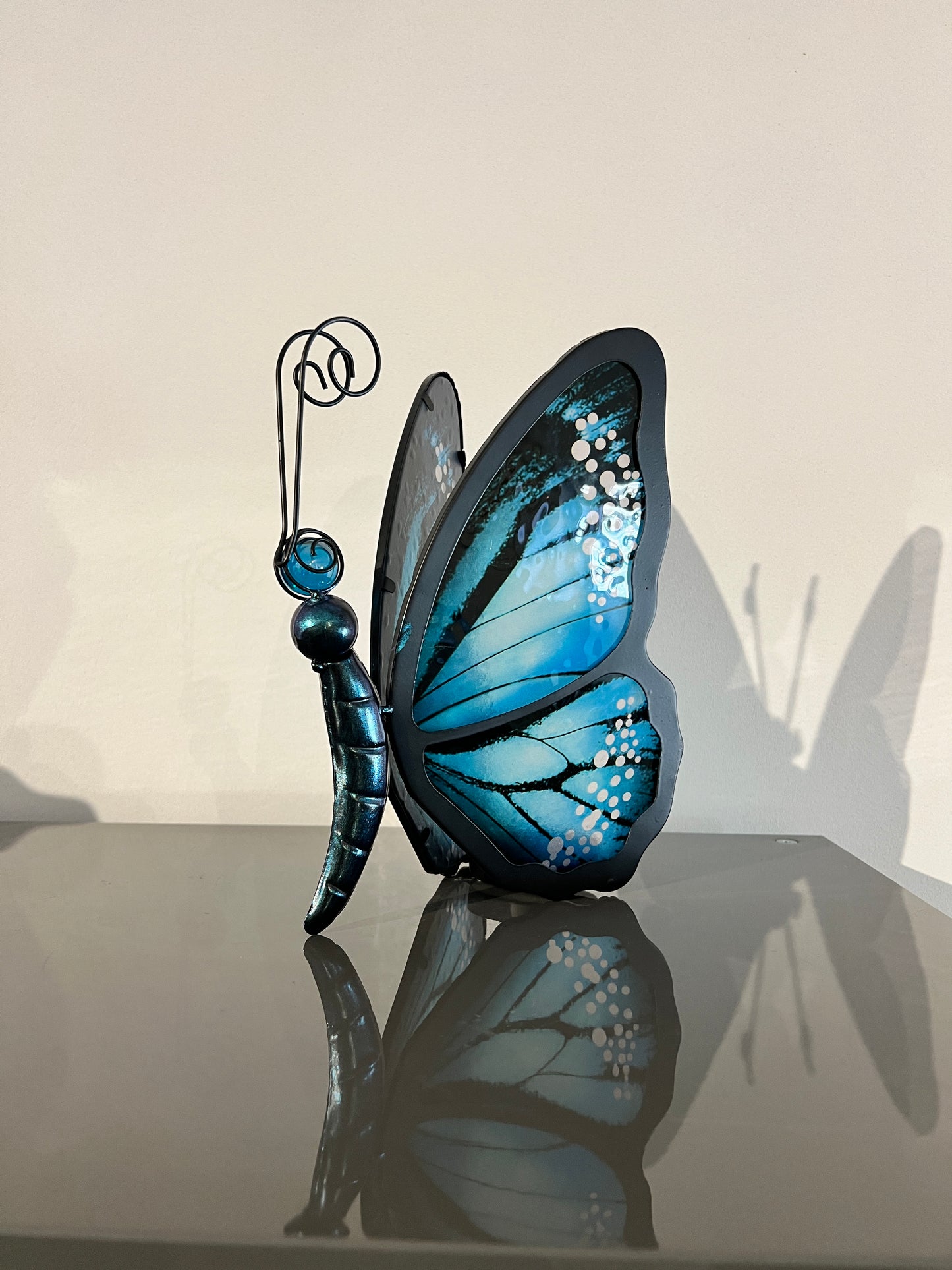 Vlinder waxinelichthouder – blauw