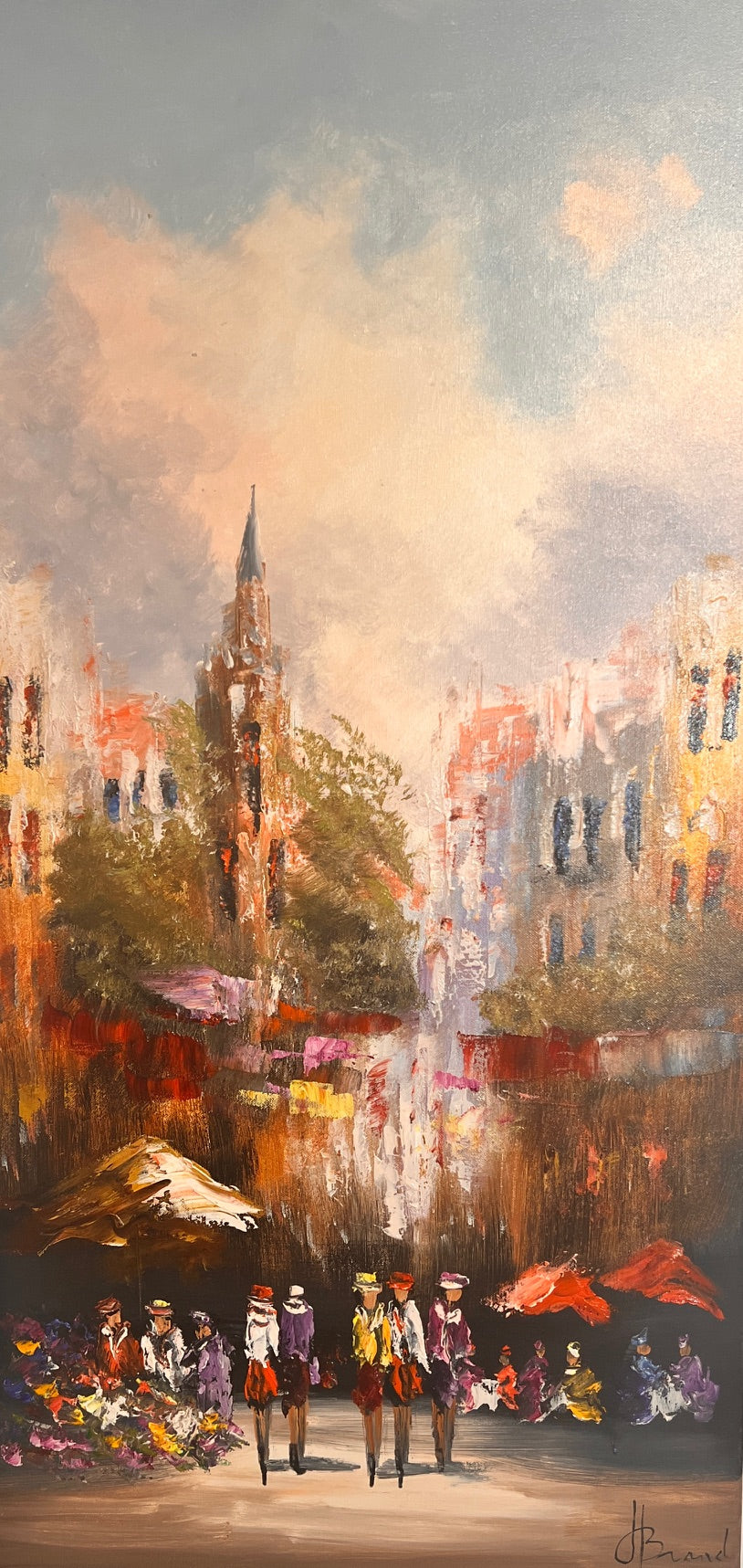 Stadsfiguren in avondstemming