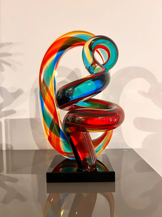 Glaskunst object – kleurrijke swirl