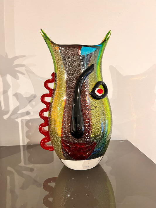 Glaskunst object – kleurrijk gezicht