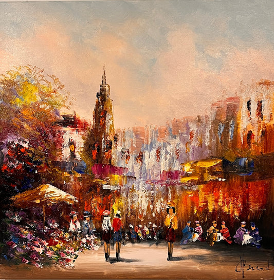 Het zonnige stadsleven