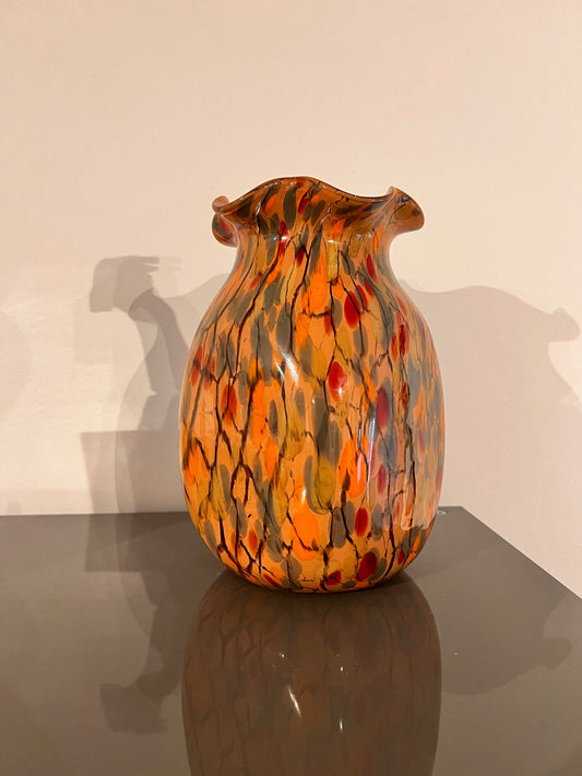 Glaskunst vaas in ambertinten – klein formaat