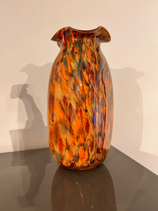 Glaskunst vaas in ambertinten – groot formaat