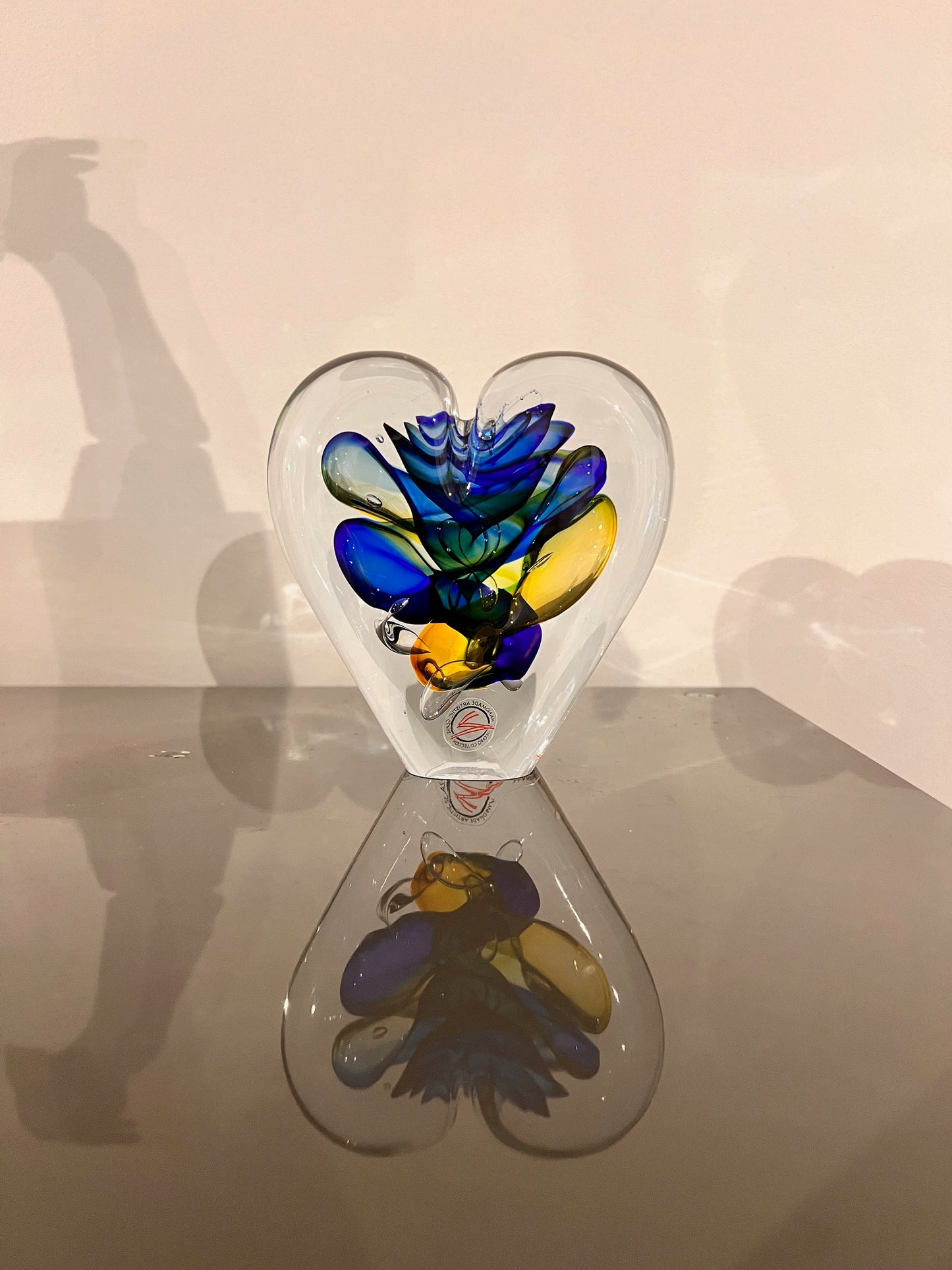 Kristallen hart – blauw en geel