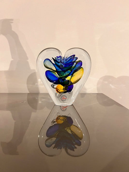 Kristallen hart – blauw en geel