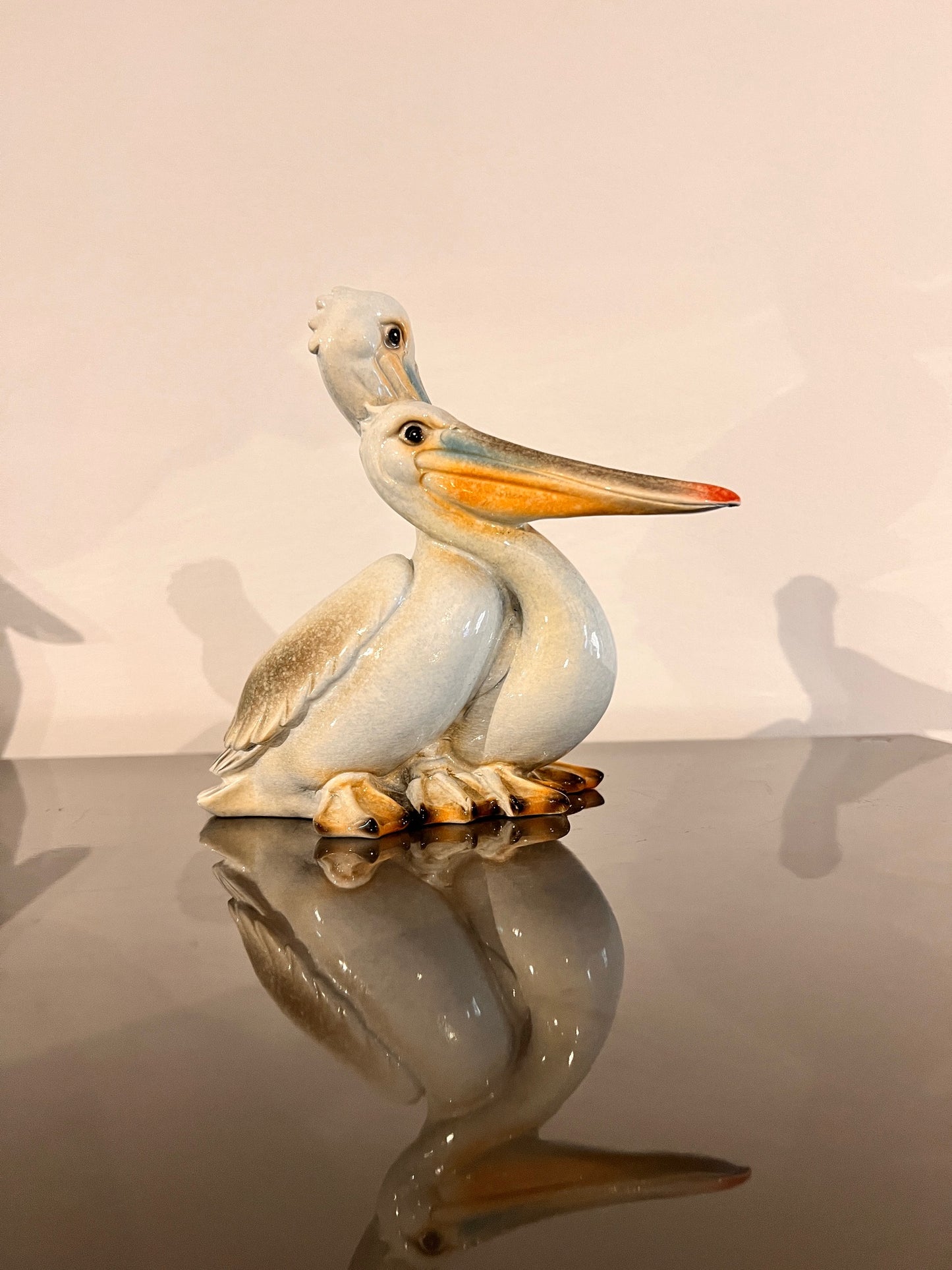 Pelikanen samen – decoratief beeld