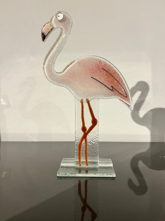 Glazen flamingo – decoratief glaskunst object