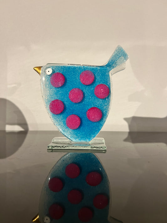 Glazen vogeltje – kleurrijk glaskunst object