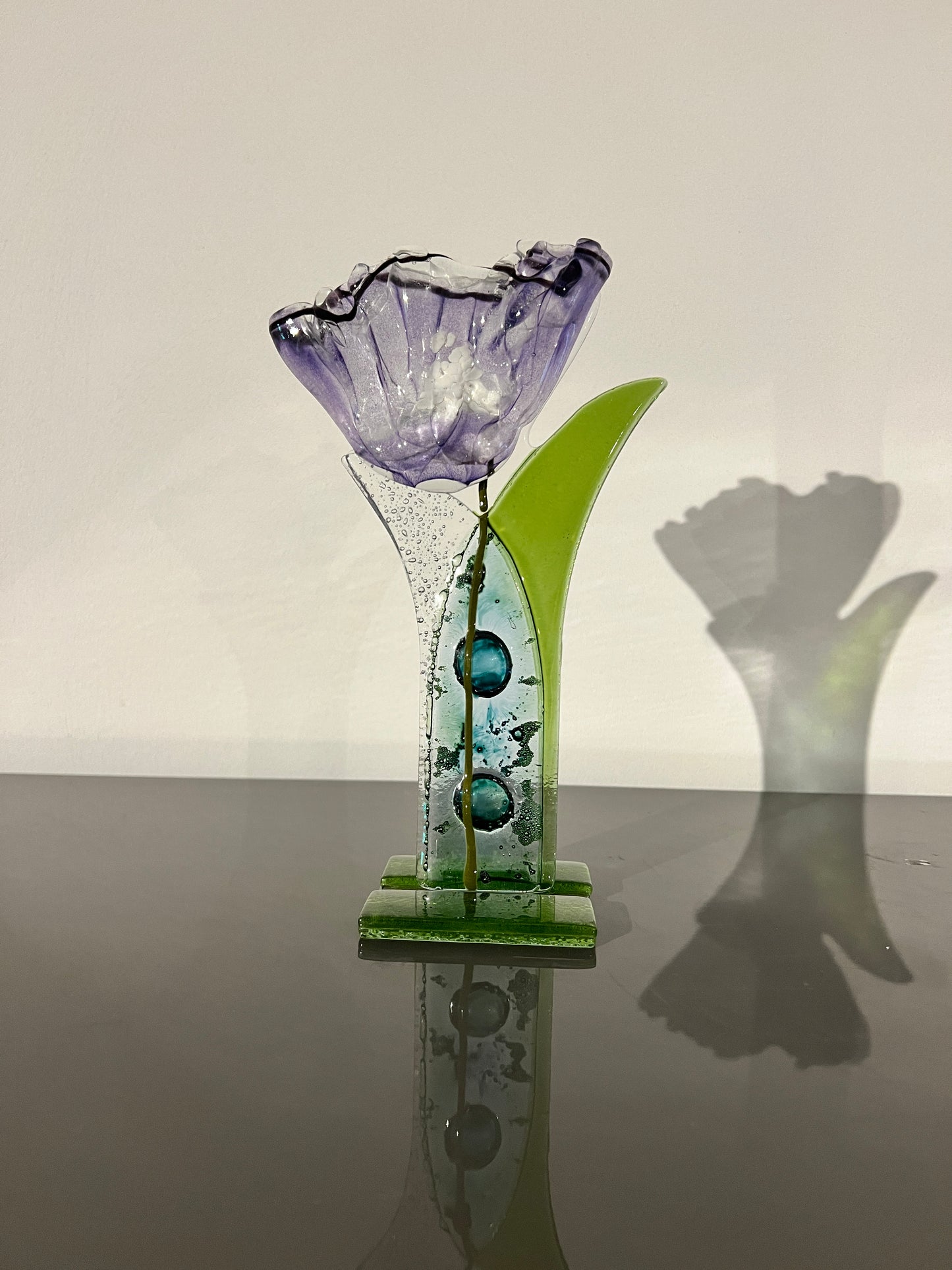 Glazen bloem - Paars