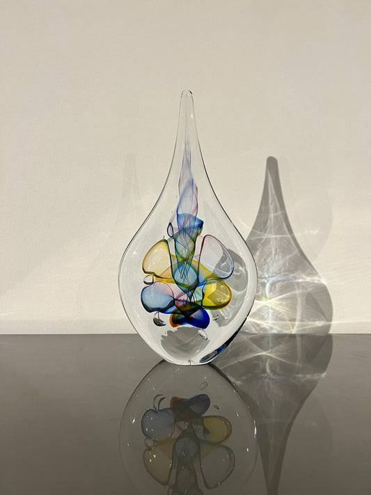 Glazen druppel – kleurrijk glaskunst object