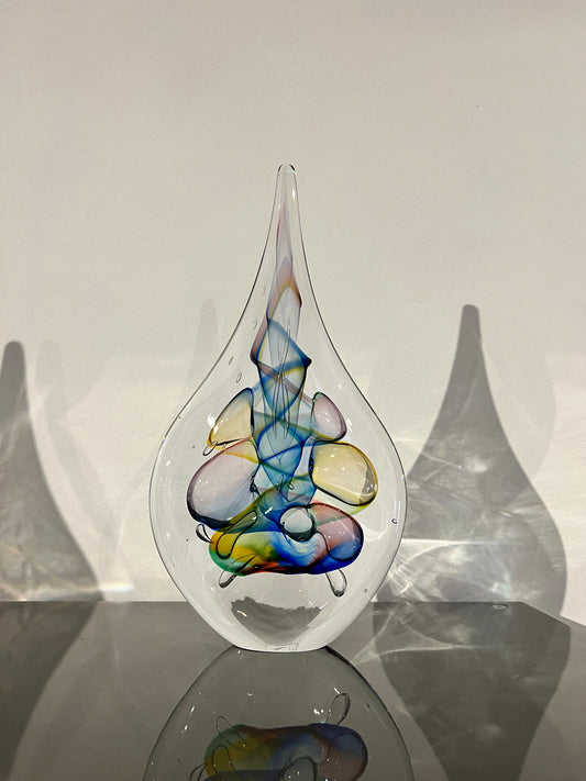 Glazen druppel – kleurrijk glaskunst object