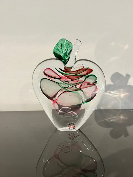 Kristallen hart/appel – warme tinten roze groen