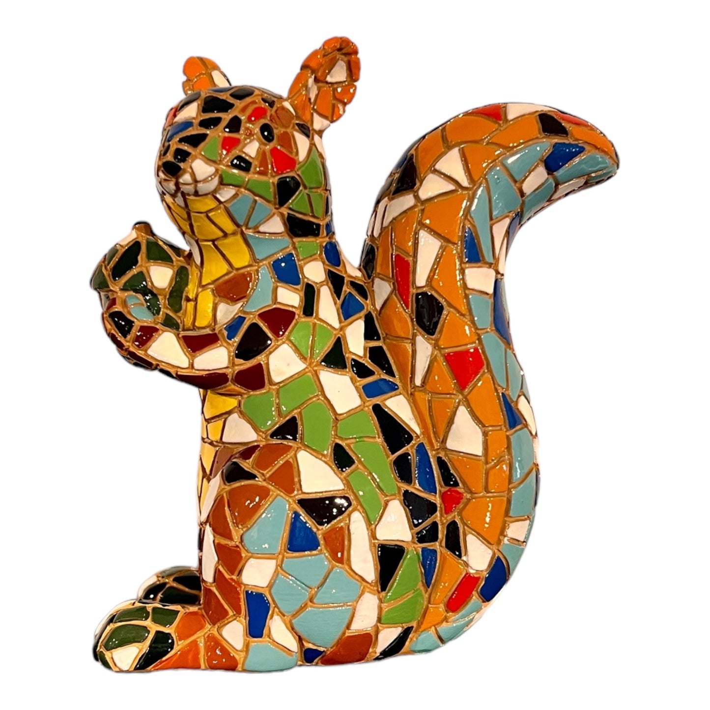 Mozaïek eekhoornfiguur - veelkleurig - 9 / 14 cm