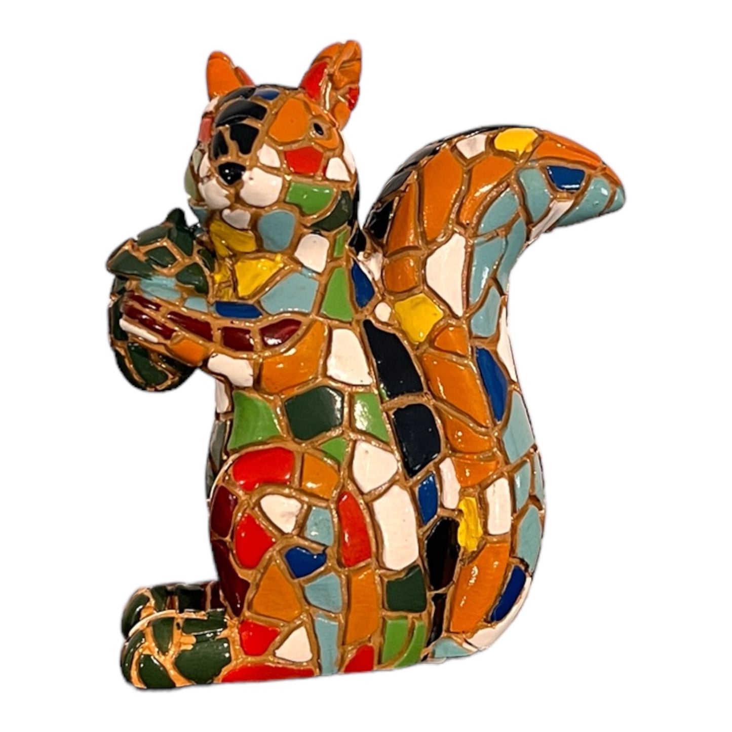 Mozaïek eekhoornfiguur - veelkleurig - 9 / 14 cm