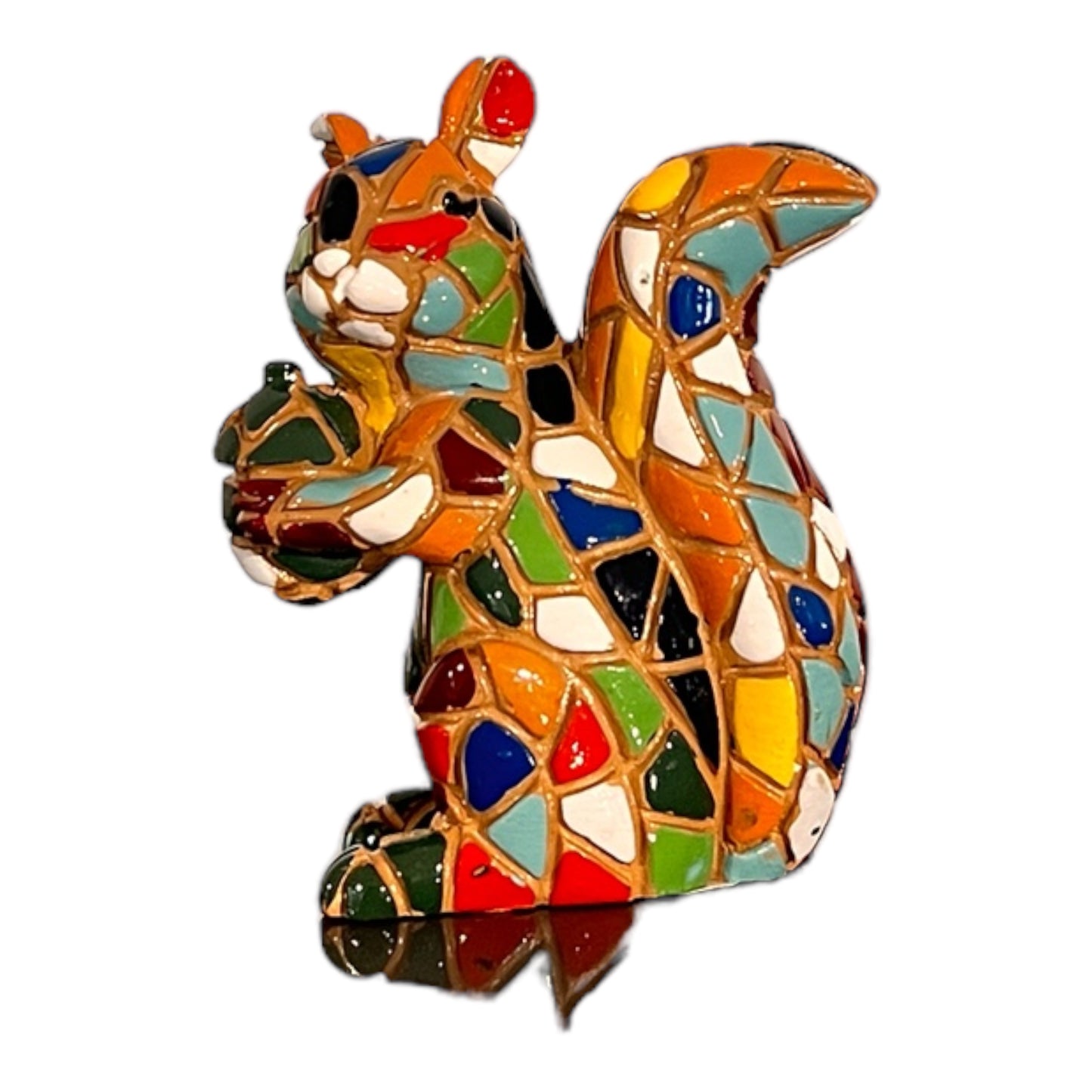 Mozaïek eekhoornfiguur - veelkleurig - 9 / 14 cm